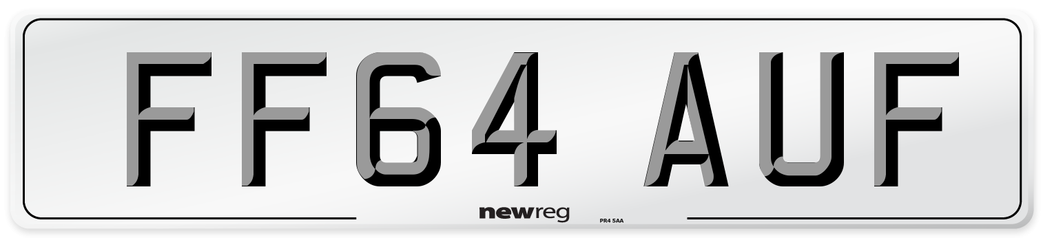 FF64 AUF Number Plate from New Reg